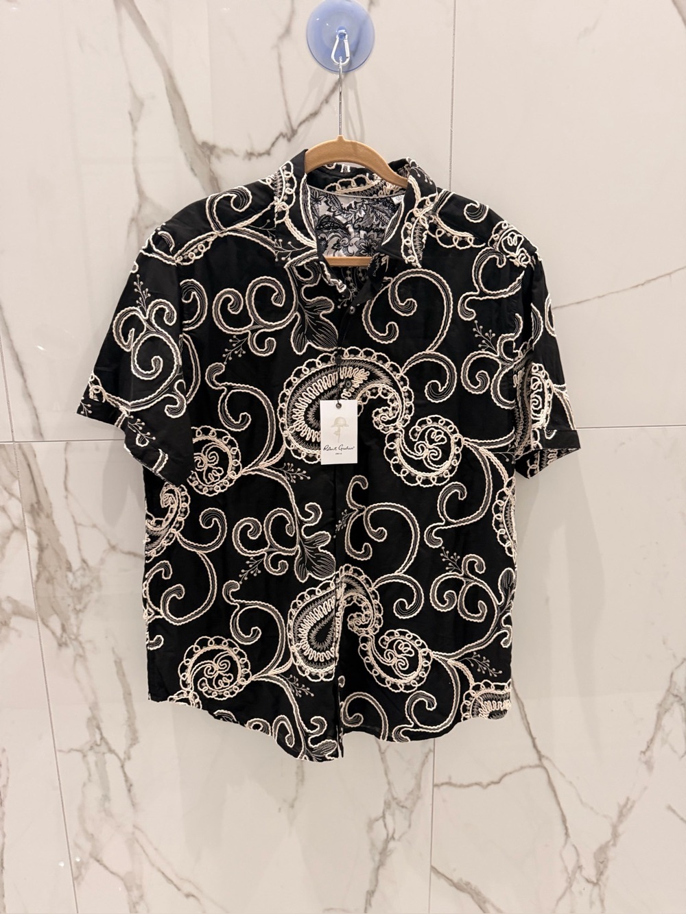 Robert Graham Imbriglio Shirt Mens 2XL Black Embroidered Paisley NWT $298 Classi